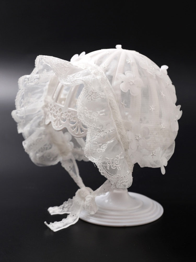 Baby hat double layer with flowers