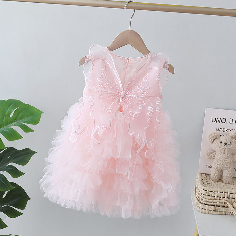Multi layered butterfly dress very soft with sequins