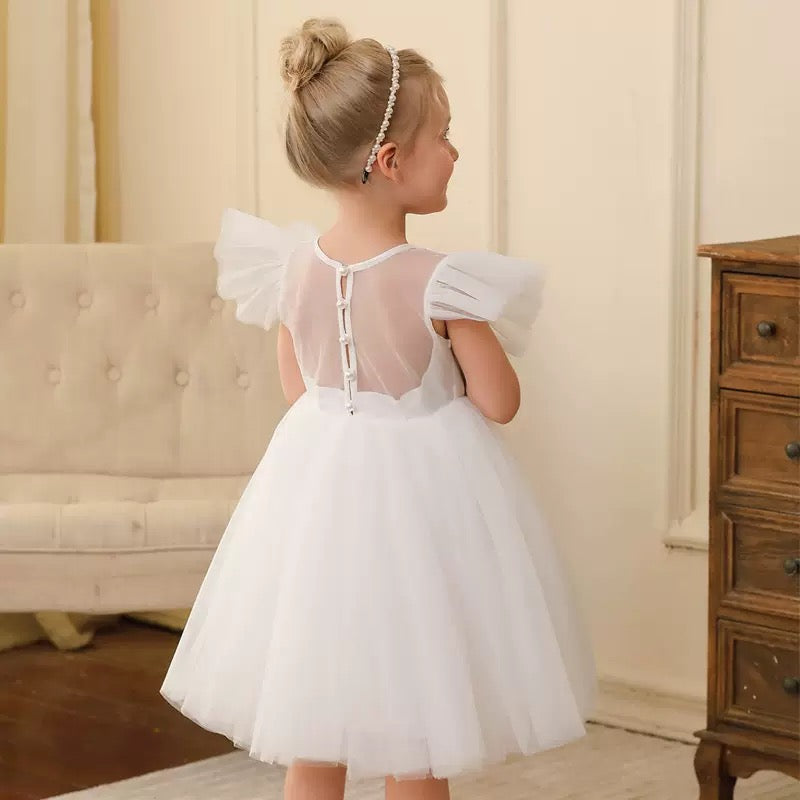 kids elegant princess dress back see through