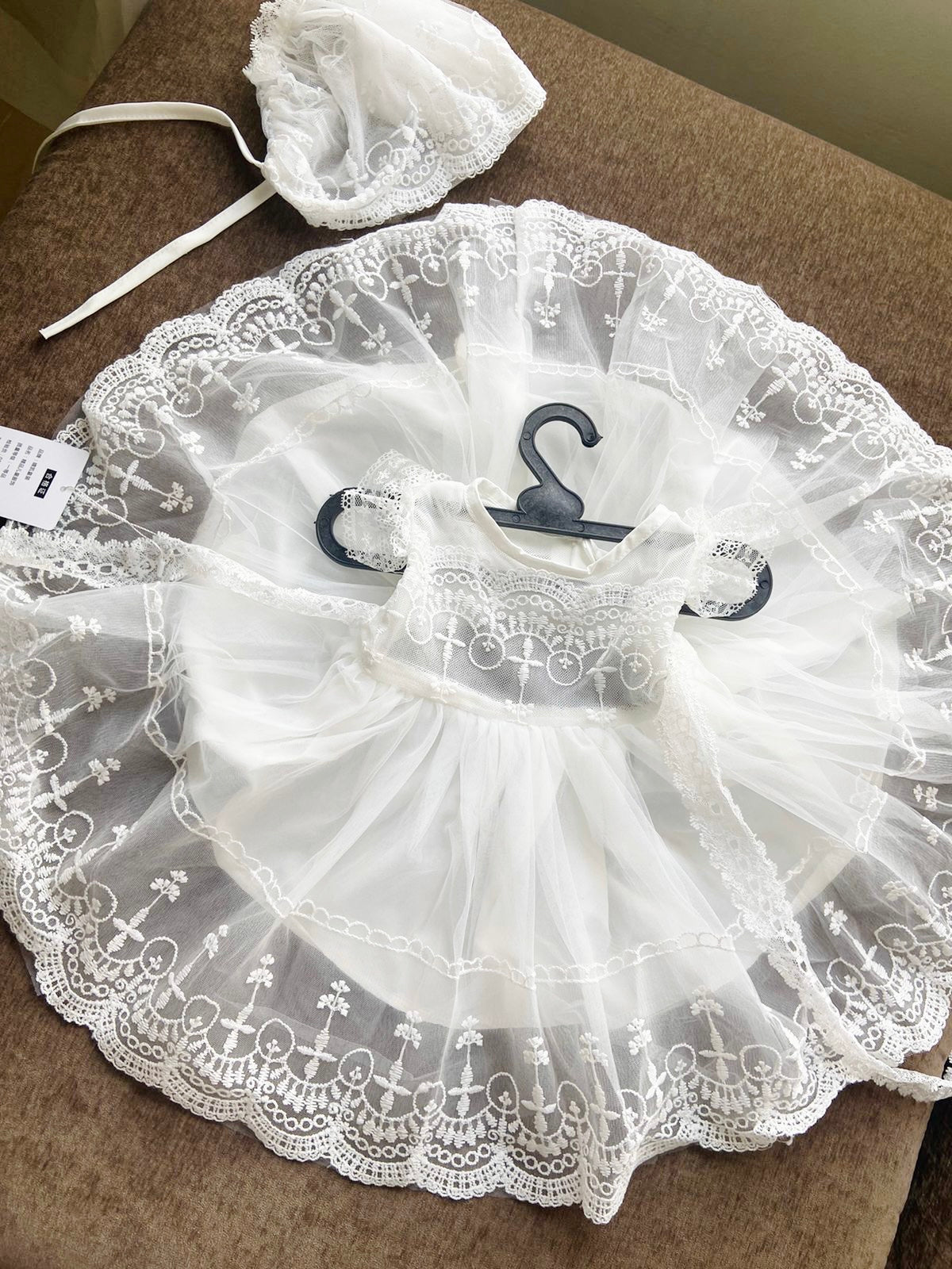 Christening baby dress  Baptism Dress with hat