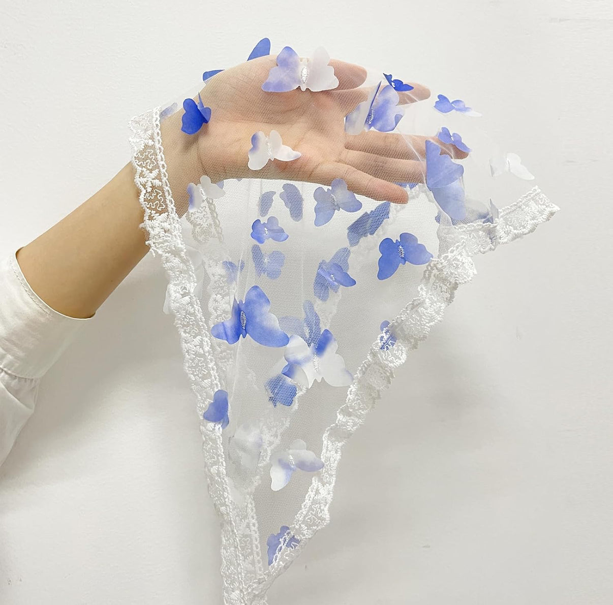 For kids and ladies Gradient Mesh Butterfly Edged triangle Scarf