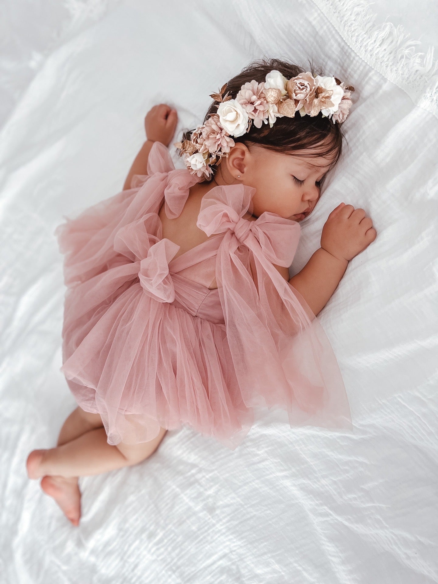 Baby Girl romper dress tulle skirt adjustable straps 2 color