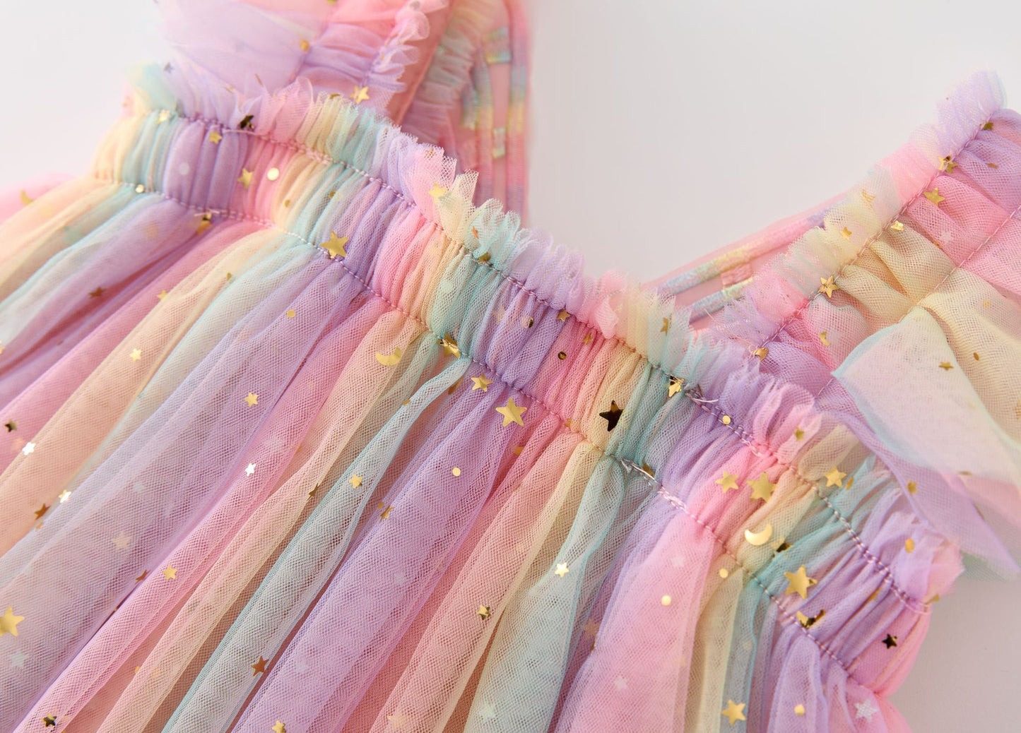Tutu dress with big butterfly at back and star sequins