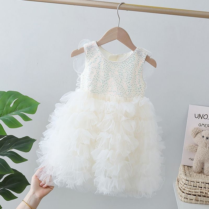 Multi layered butterfly dress very soft with sequins