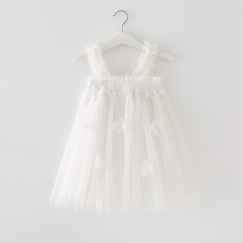 Multi layered Tutu dress with big butterfly at back and flowers
