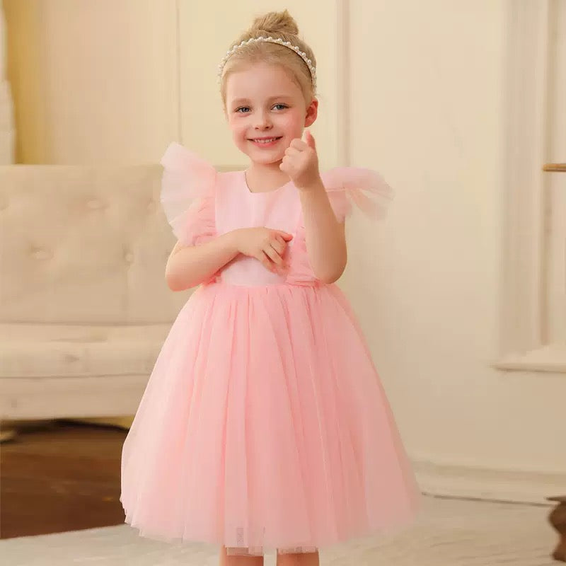 kids elegant princess dress back see through
