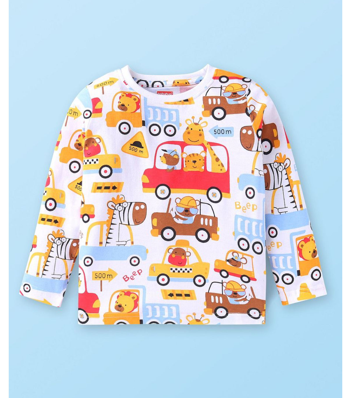2pcs Pyjama set printed cars 100% cotton