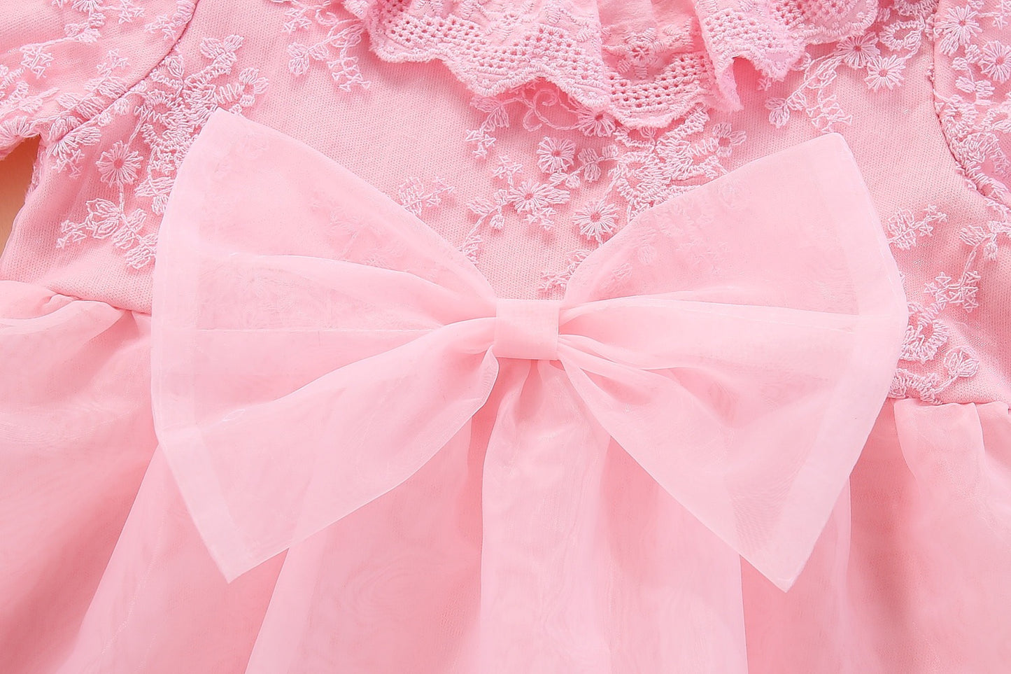 set of 2 pcs long sleeve  dress with bow at waist + hat for baby girls 3 colors