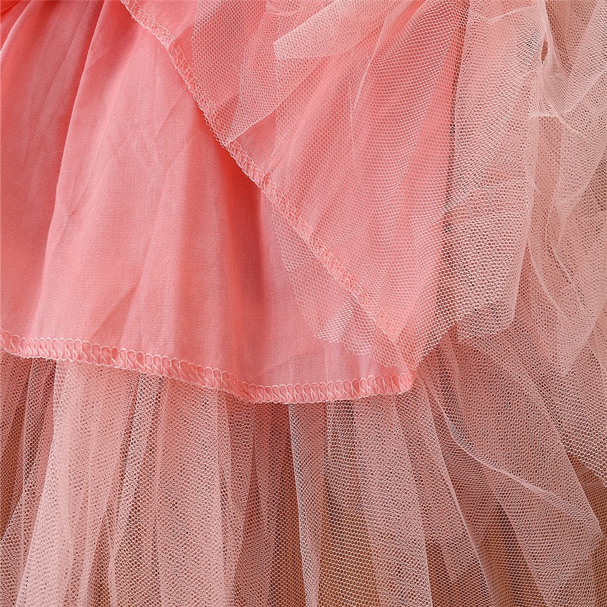 Kids long sleeve princess dress tutu skirt hollow lace sleeve