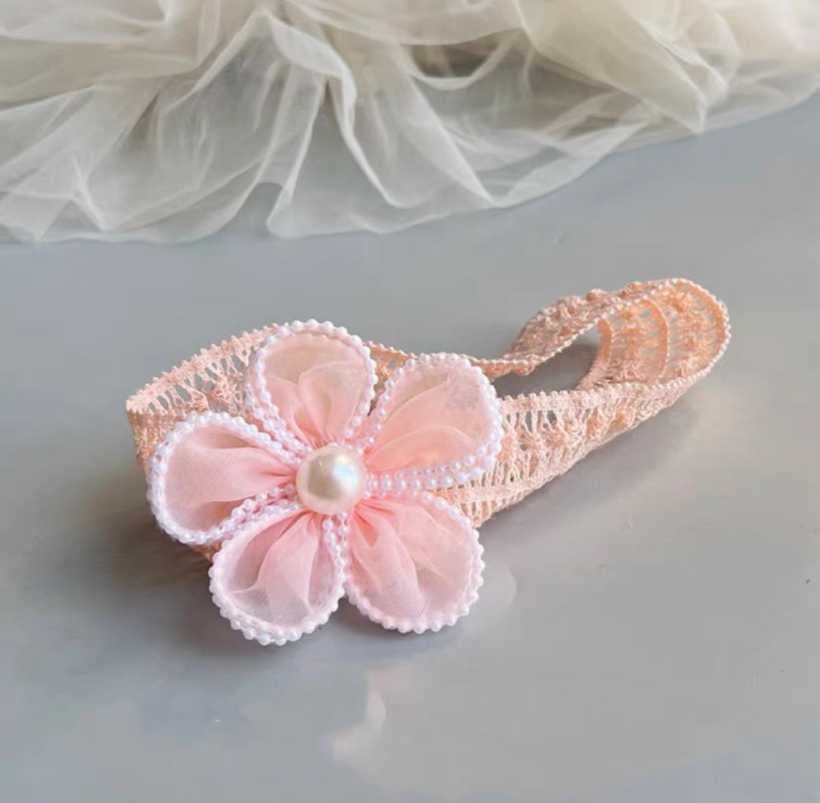 Baby flower headband with pearl 2 color