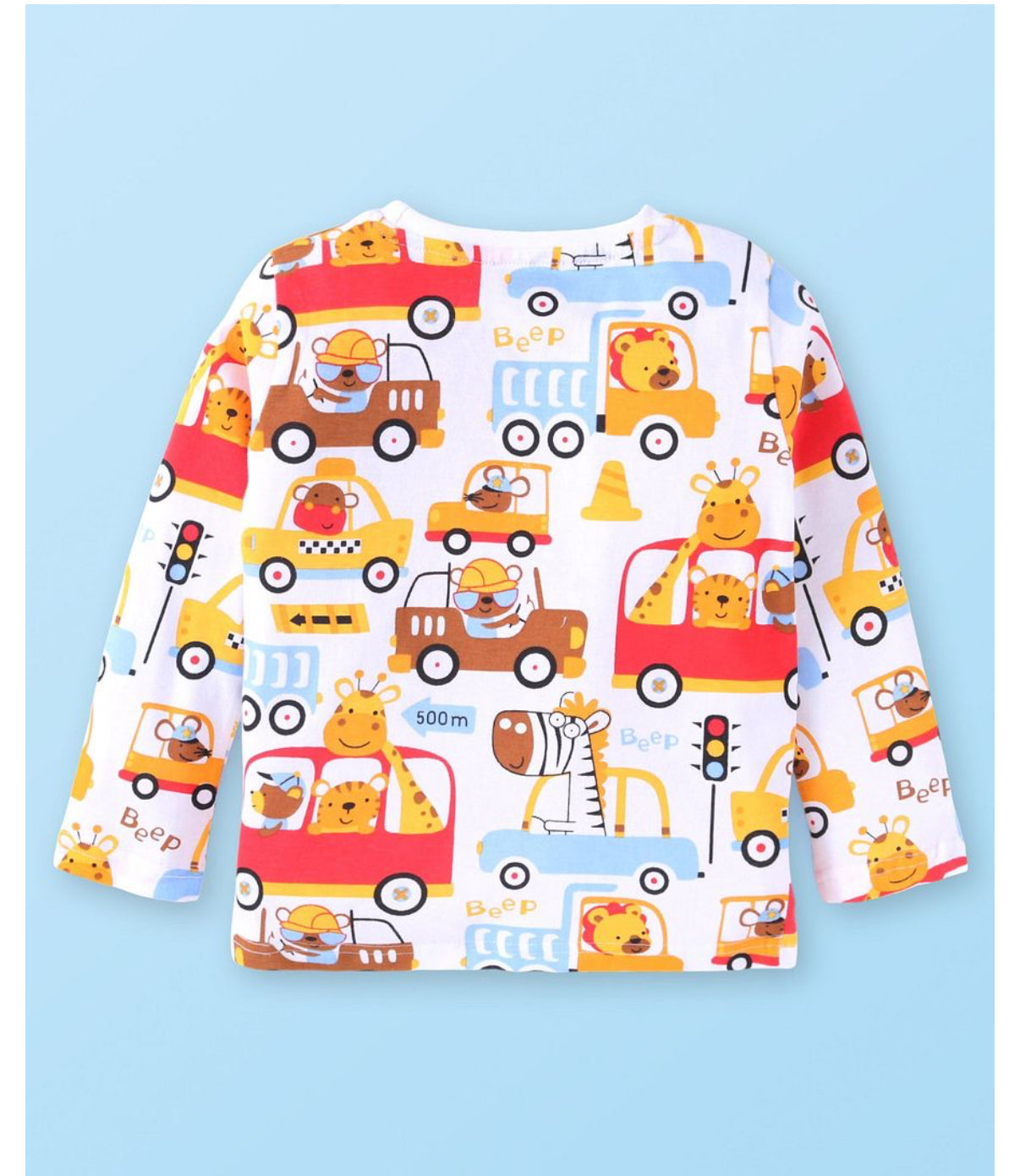 2pcs Pyjama set printed cars 100% cotton