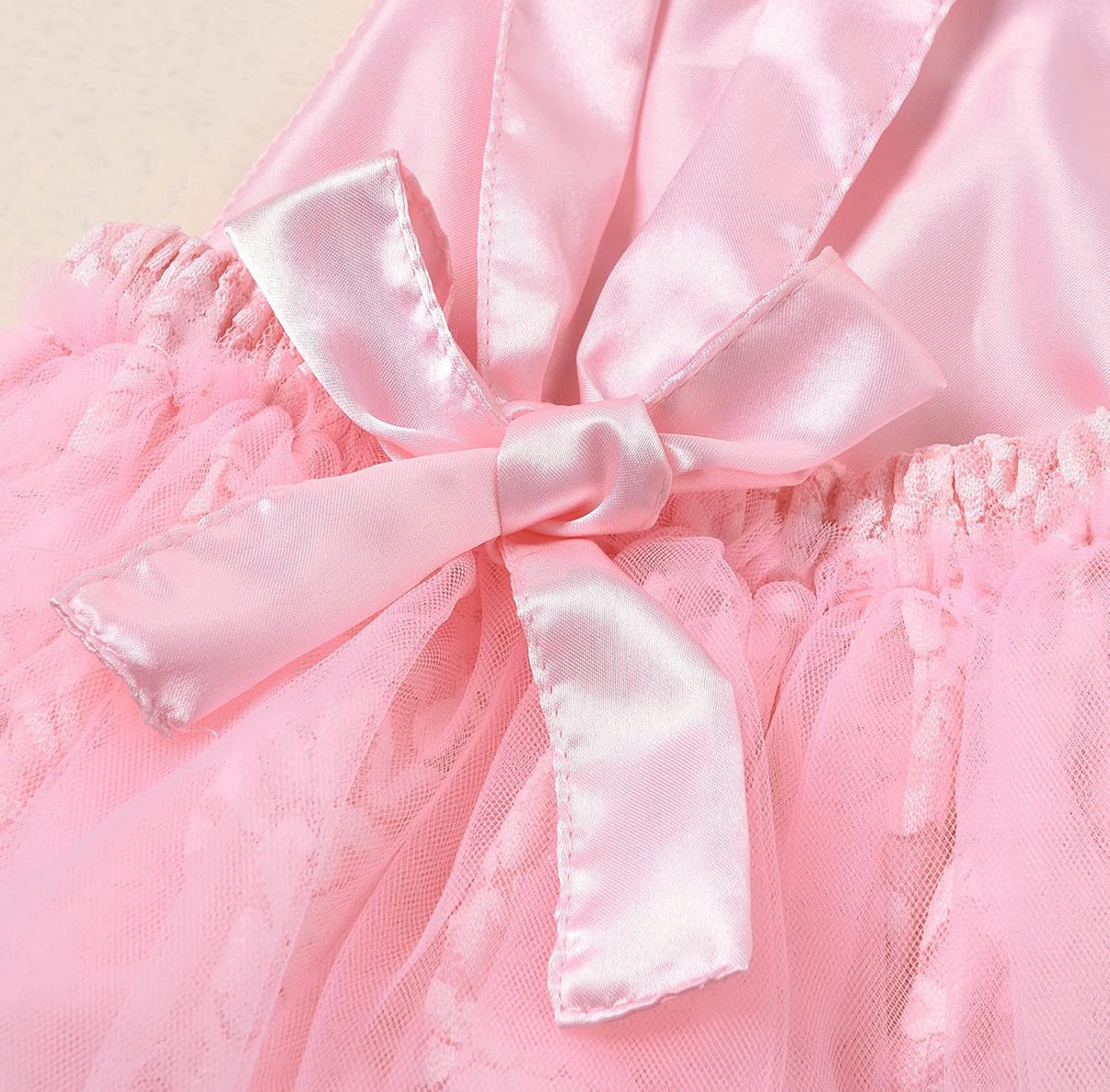 For 1st birthday Baby backless lace romper dress with number “one”pink color