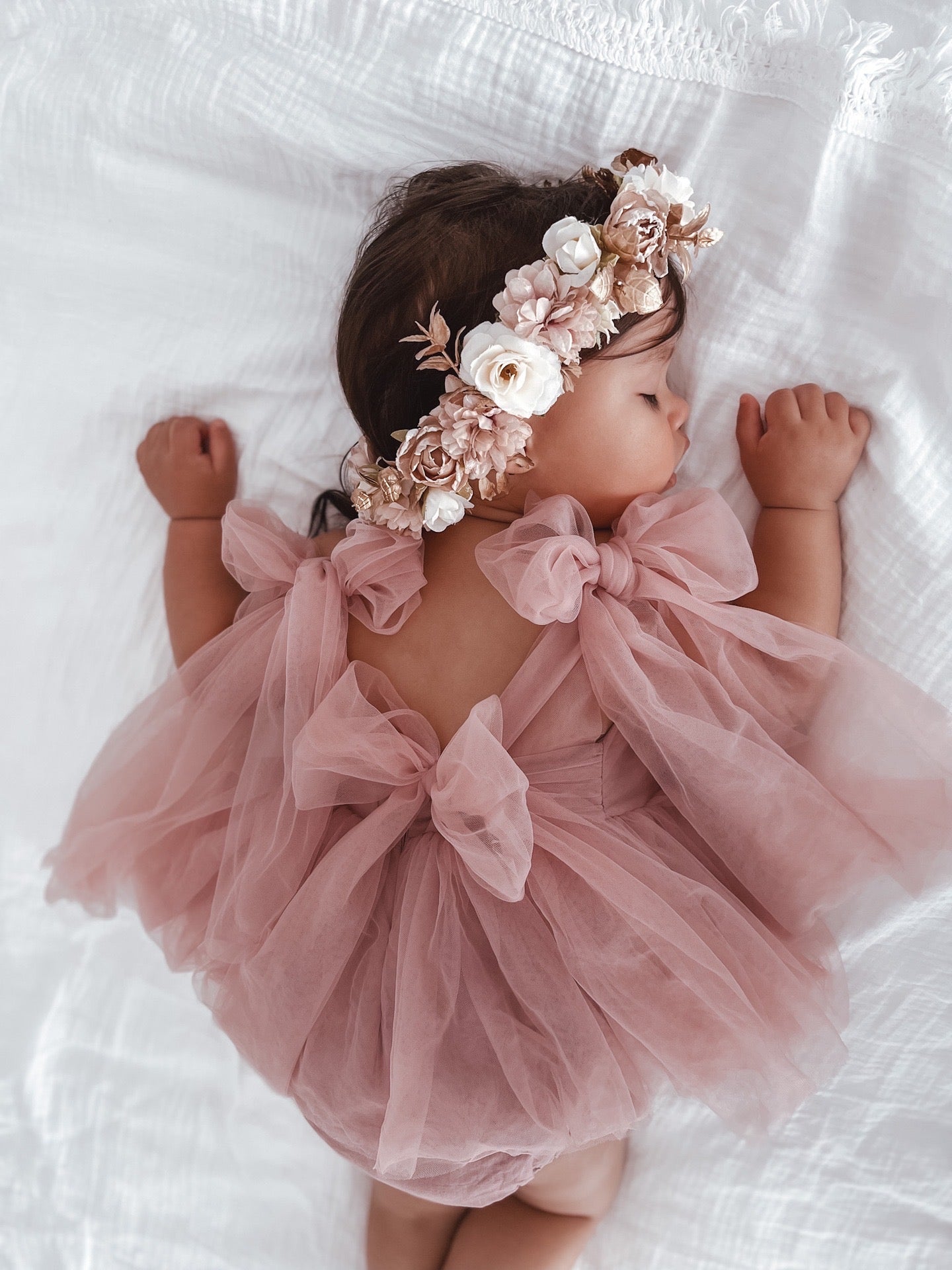 Baby Girl romper dress tulle skirt adjustable straps 2 color