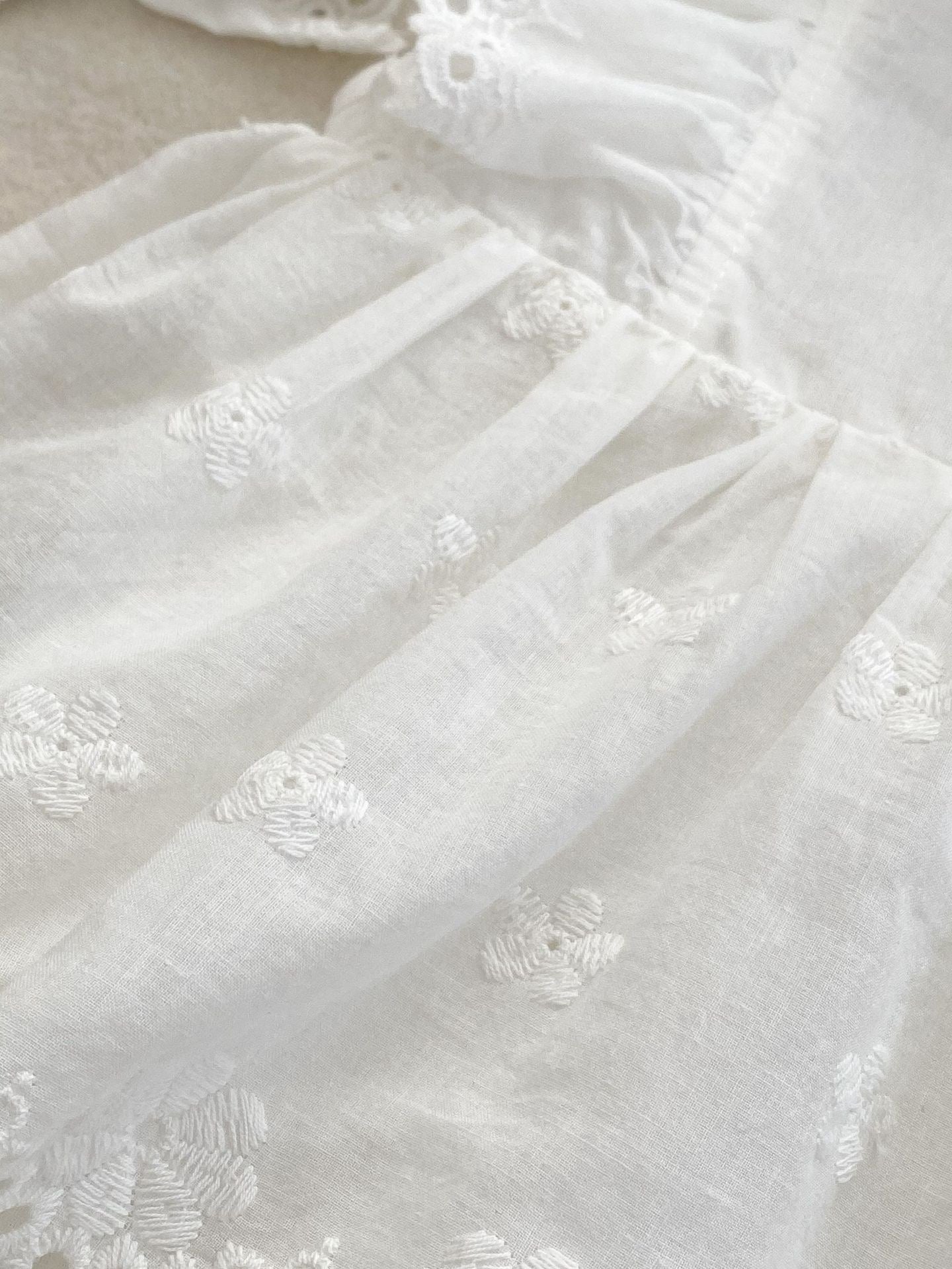 Simple 100% cotton flying sleeve dress + headband white