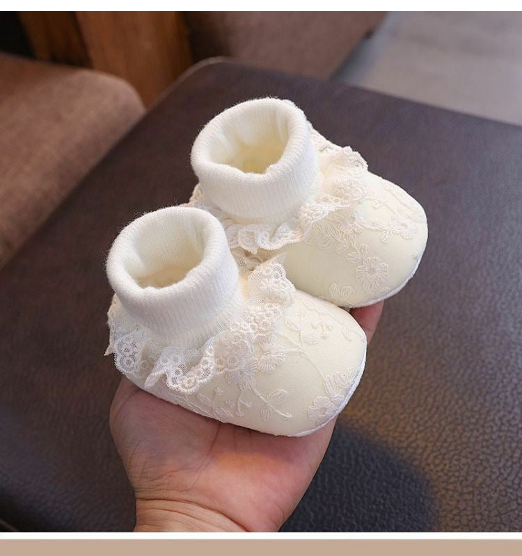 Baby Fur Lined Soft Sole Boots beige color