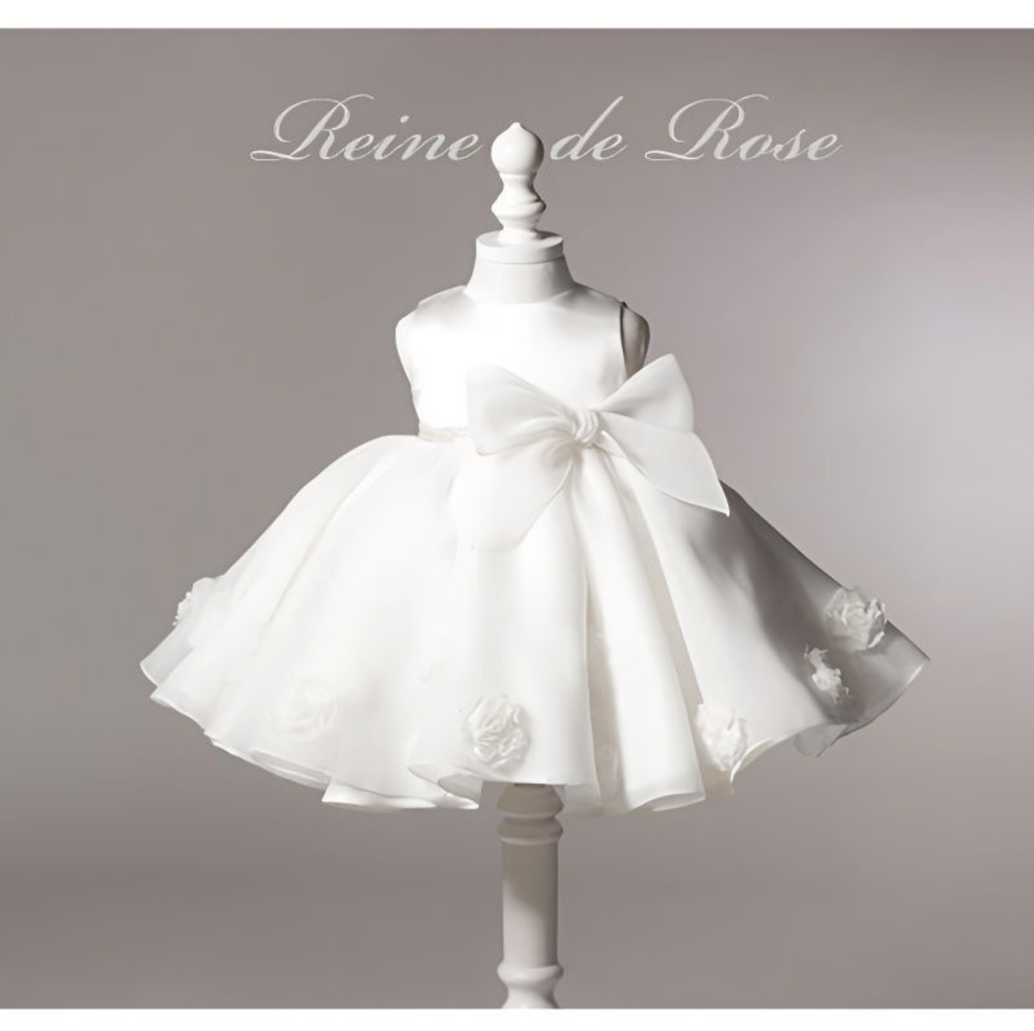 Elegant Baby dress with flowers and big bow knot White Dolce Kids Egypt Elegant Baby dress with flowers and big bow knot White Dolce Kids Egypt