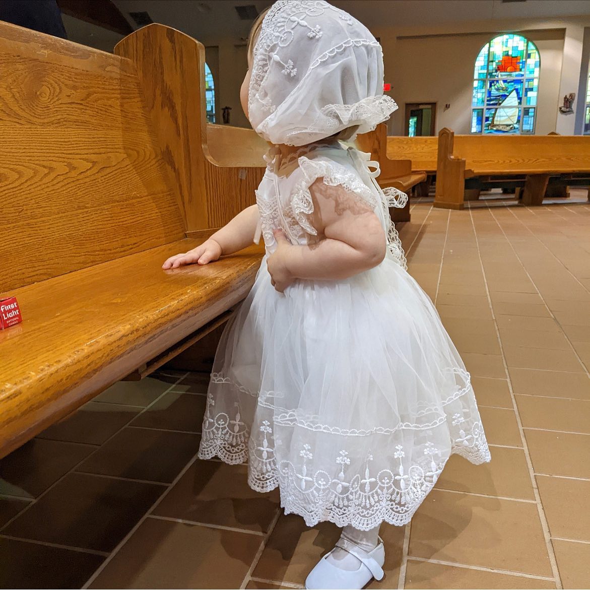 Christening baby dress  Baptism Dress with hat