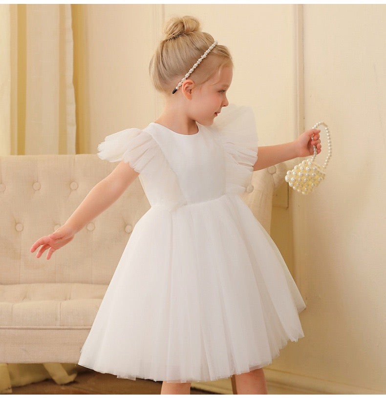 kids elegant princess dress back see through
