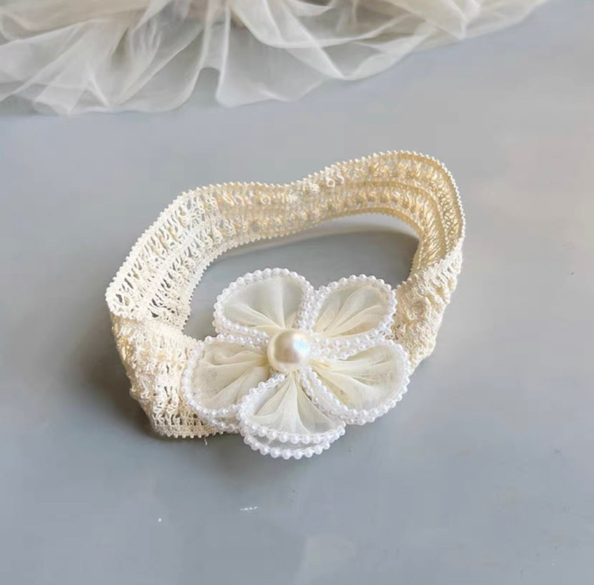 Baby flower headband with pearl 2 color