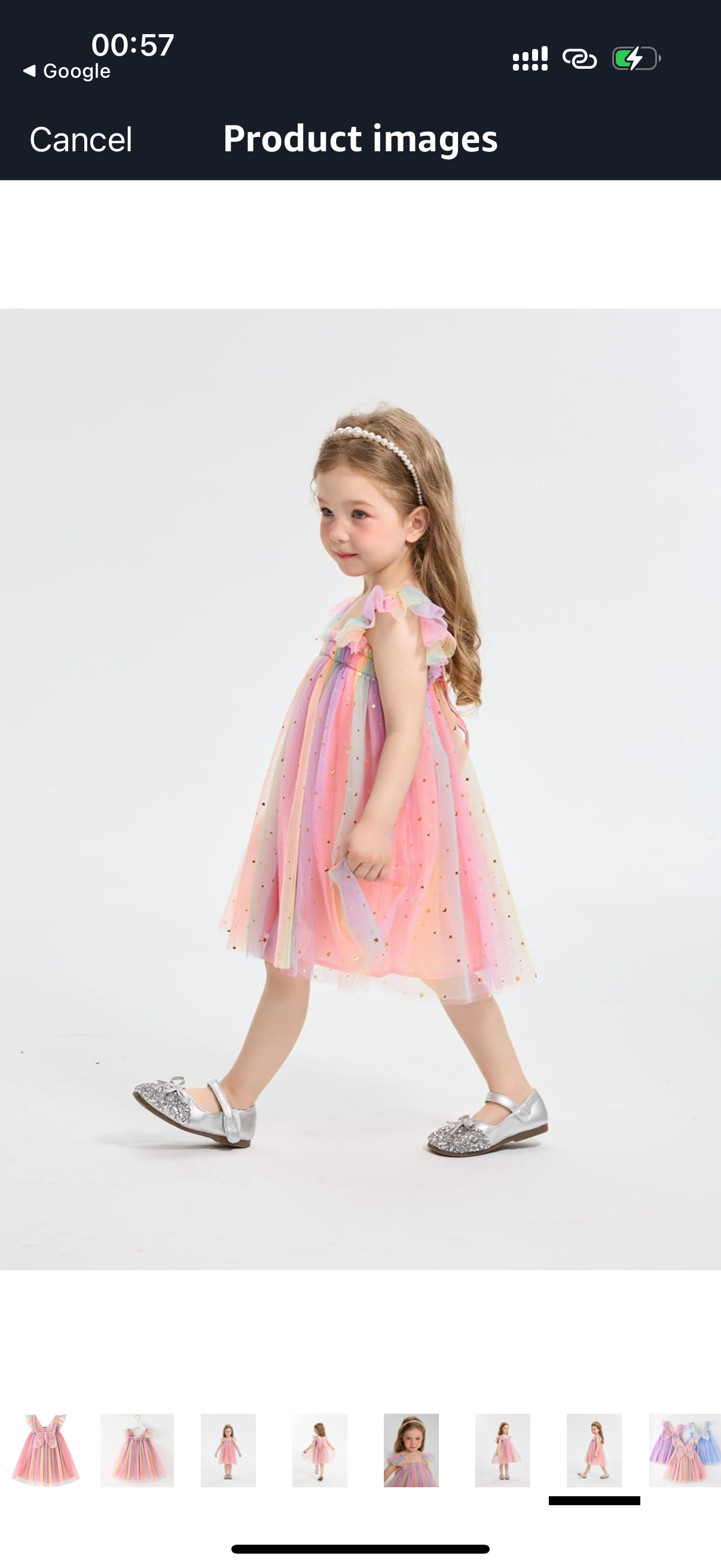 Tutu dress with big butterfly at back and star sequins