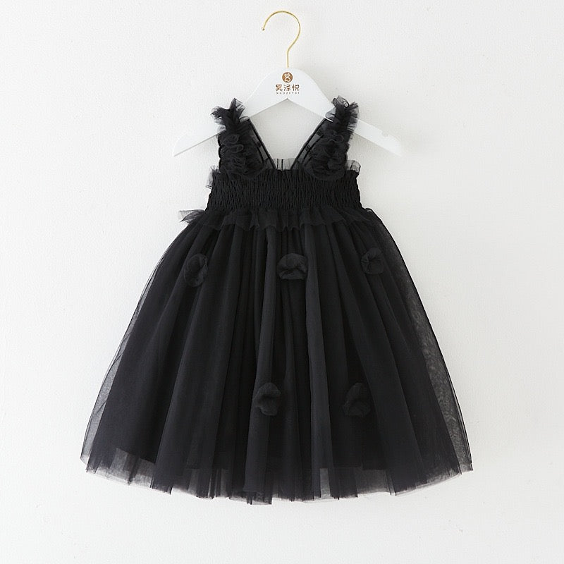 Multi layered Tutu dress with big butterfly at back and flowers
