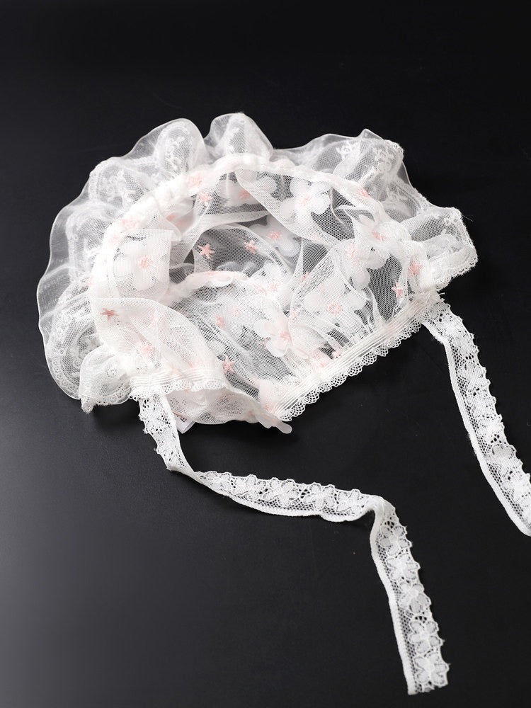 Baby hat double layer with flowers