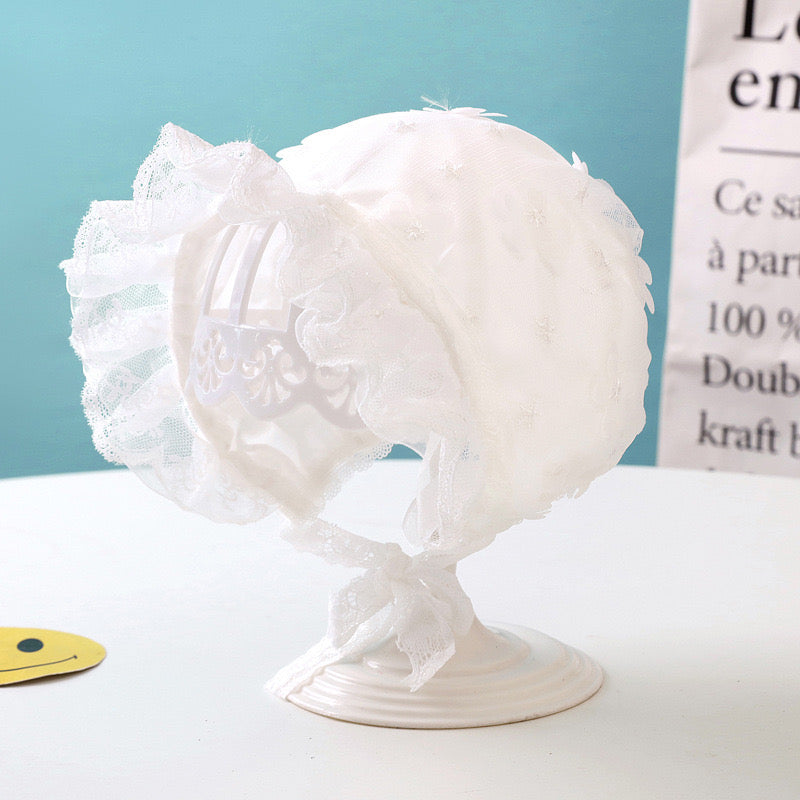 Baby hat double layer with flowers