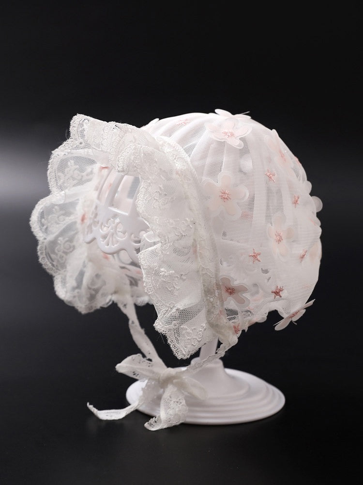 Baby hat double layer with flowers