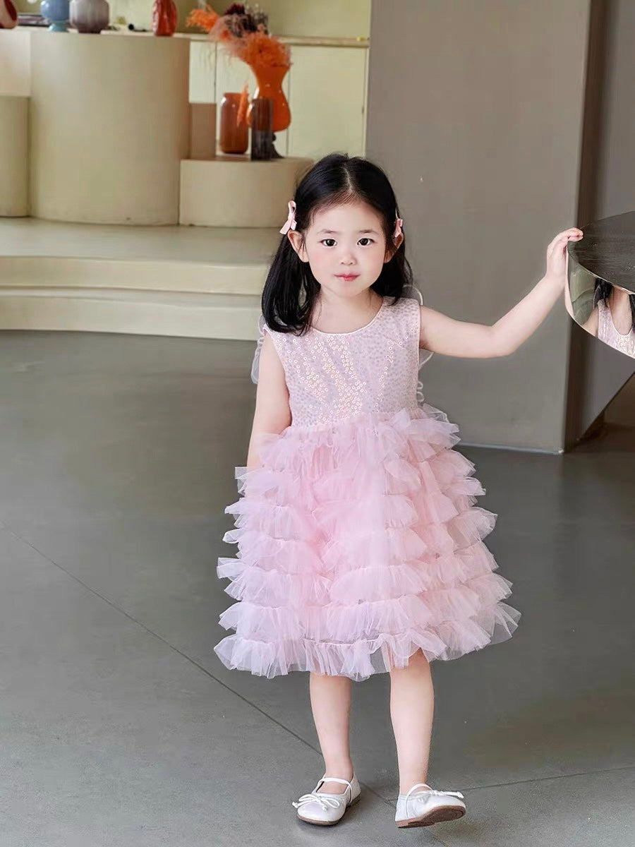 Multi layered butterfly dress very soft with sequins