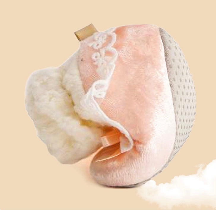 baby Fur Lined Soft Sole Boots with bow knot pink color