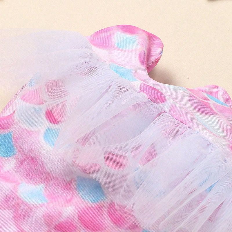 2 pieces set Mermaid outfit + headband for newborn baby pink color