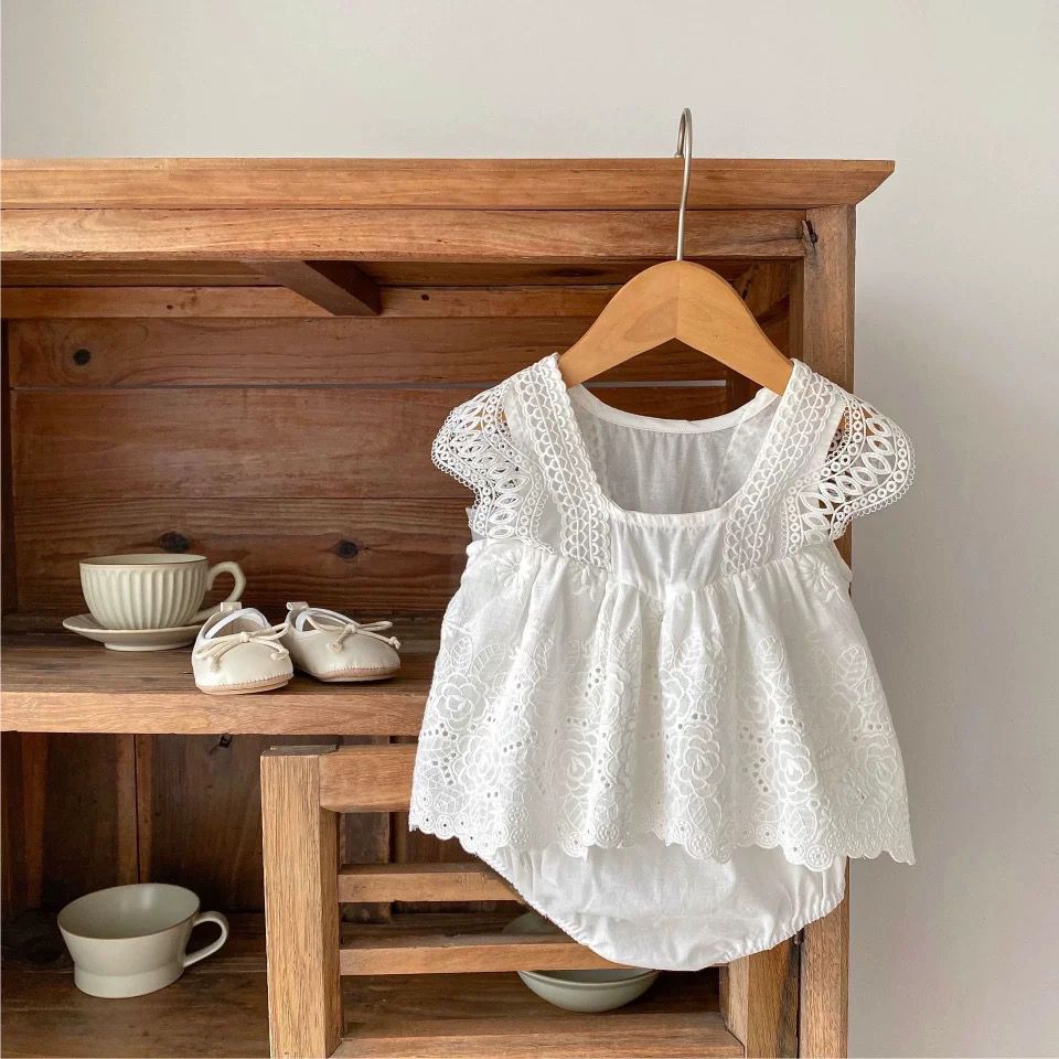 Simple 100% cotton romper dress
