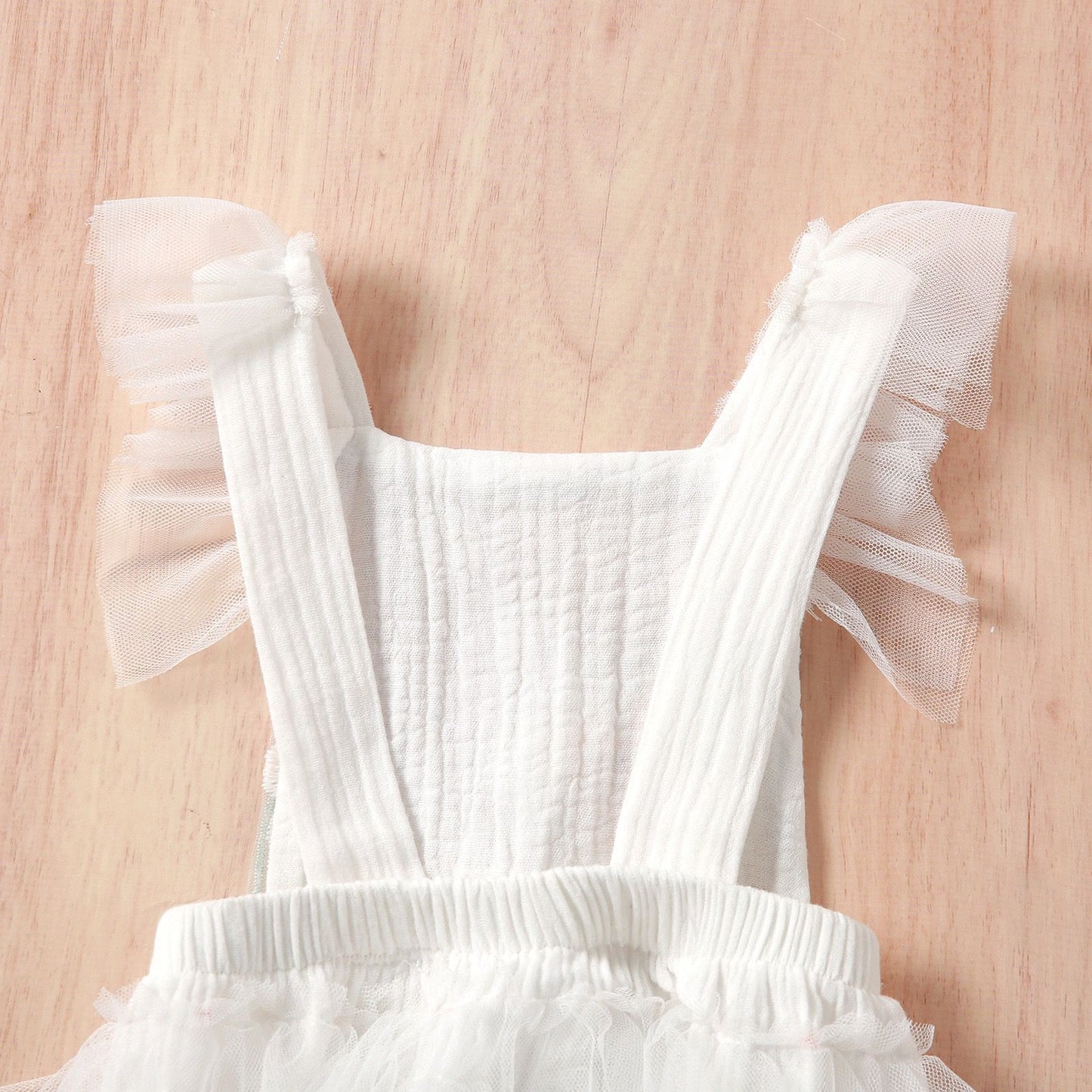 Baby embroidered backless romper dress
