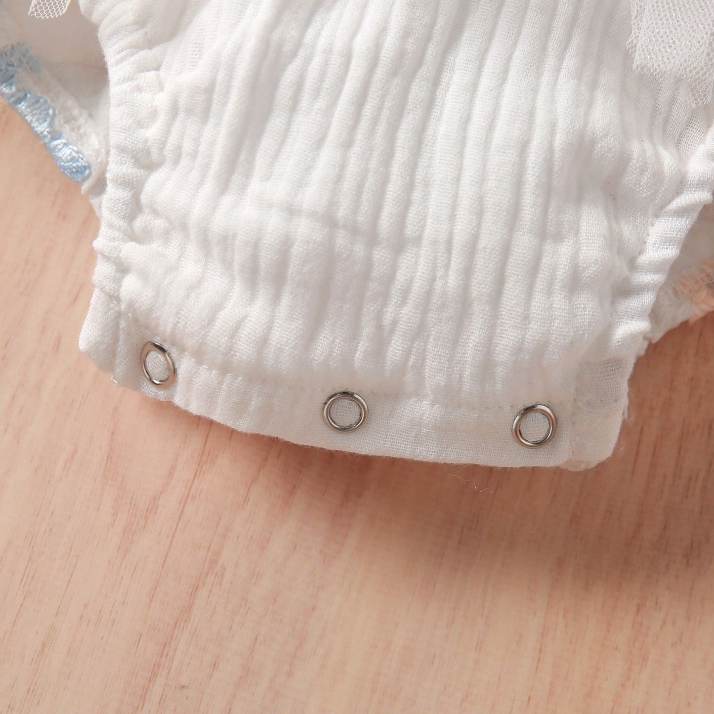 Baby embroidered backless romper dress