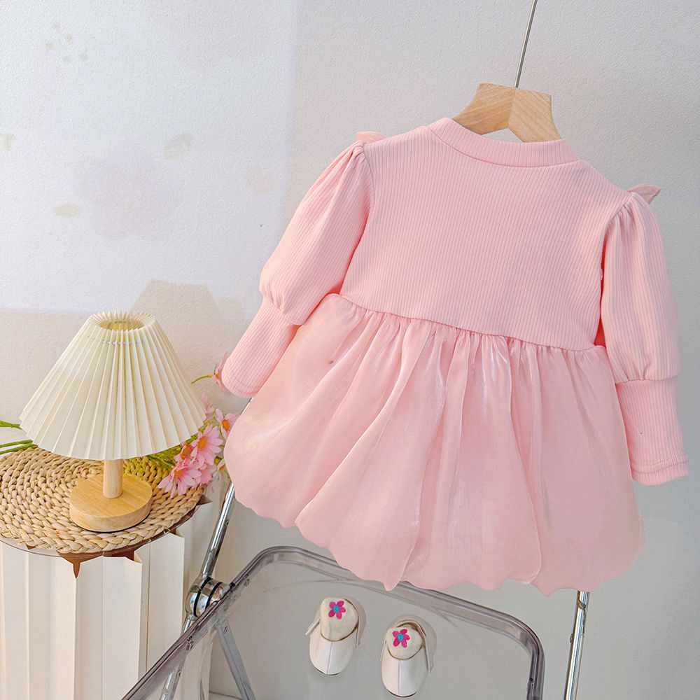 Long sleeve pink dress