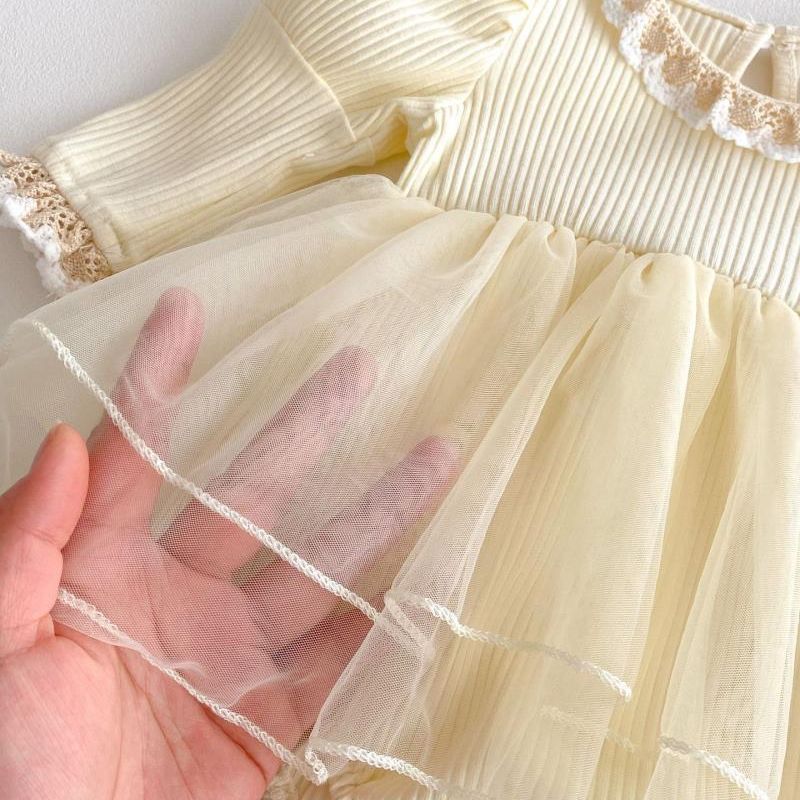 Puff Long sleeve baby romper dress 0-1 month
