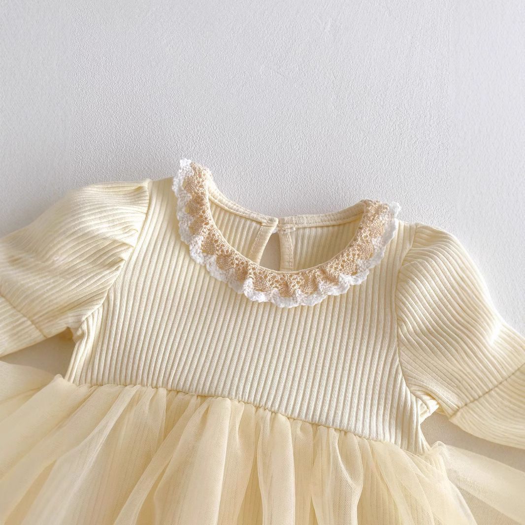 Puff Long sleeve baby romper dress 0-1 month