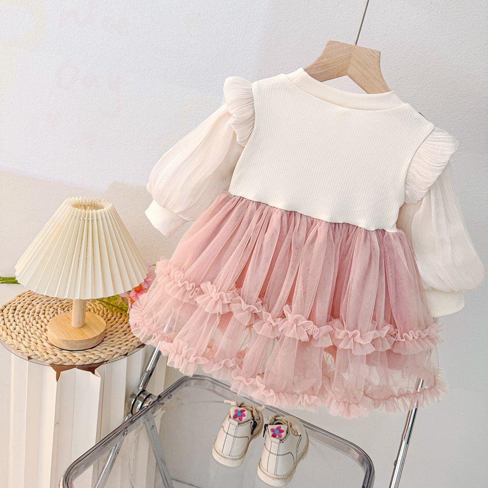 Long sleeve dress with 2 bow knots