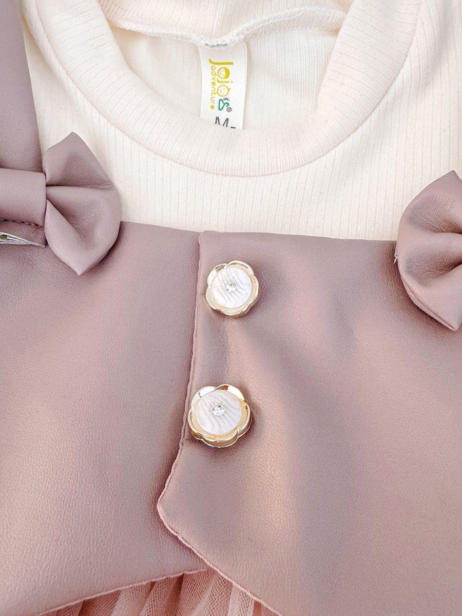 Long sleeve dress with 2 bow knots