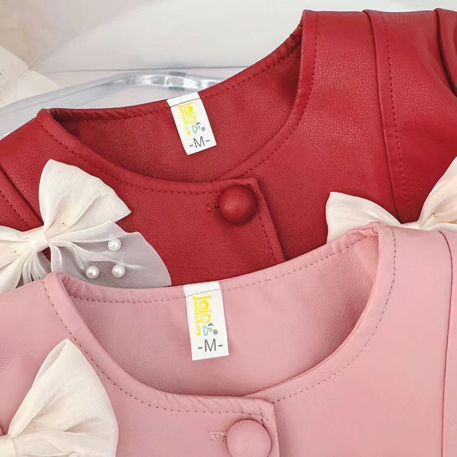 2pcs long sleeve leather jacket + tulle dress