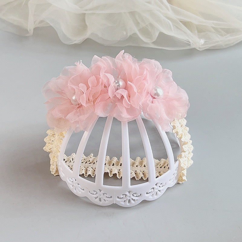 توكة -عصابة رأس مع ٣ زهور 2 لون