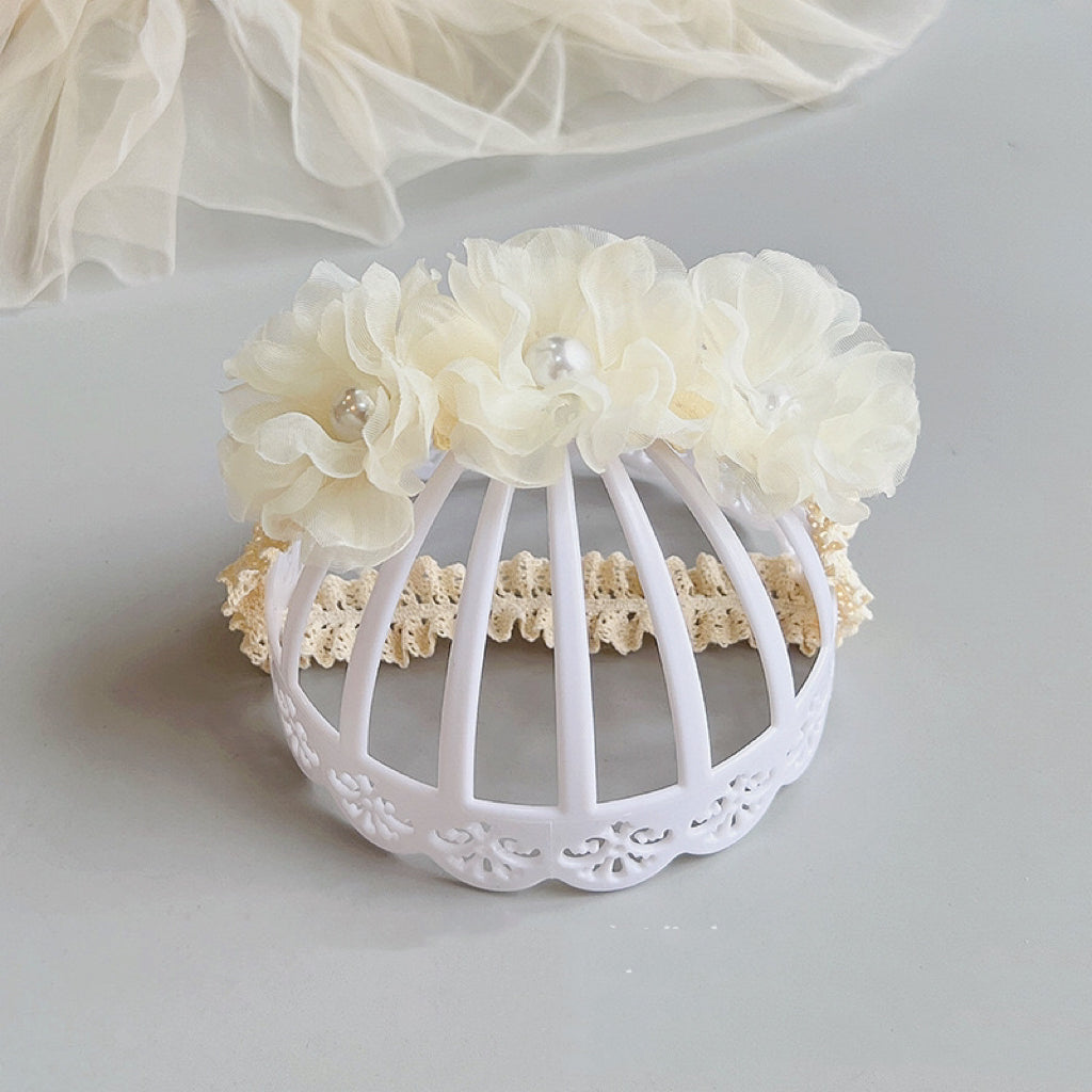 توكة -عصابة رأس مع ٣ زهور 2 لون