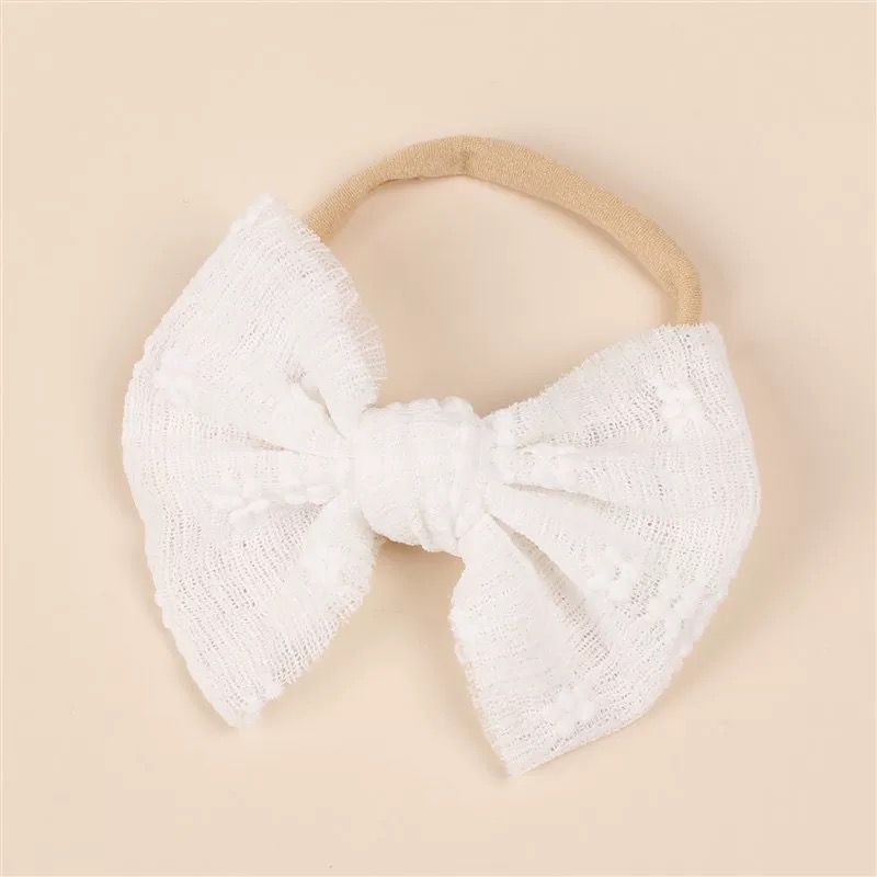 Baby nylon headband with bow knot