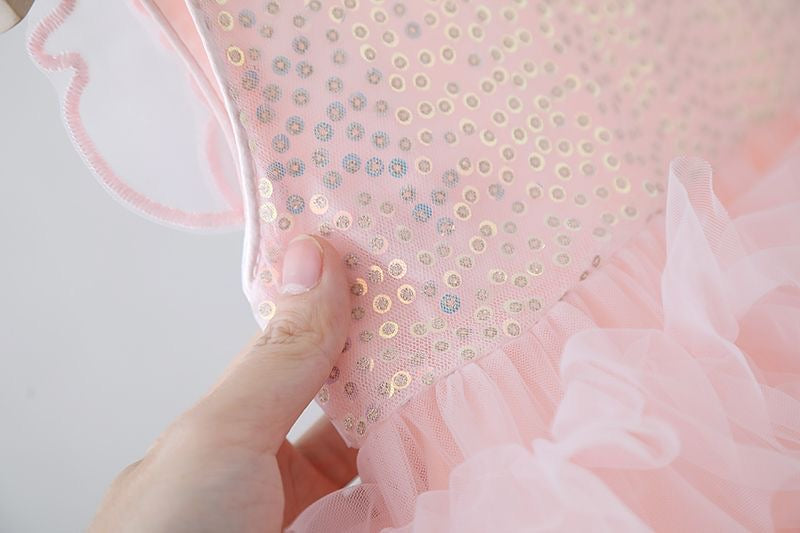 Multi layered butterfly dress very soft with sequins