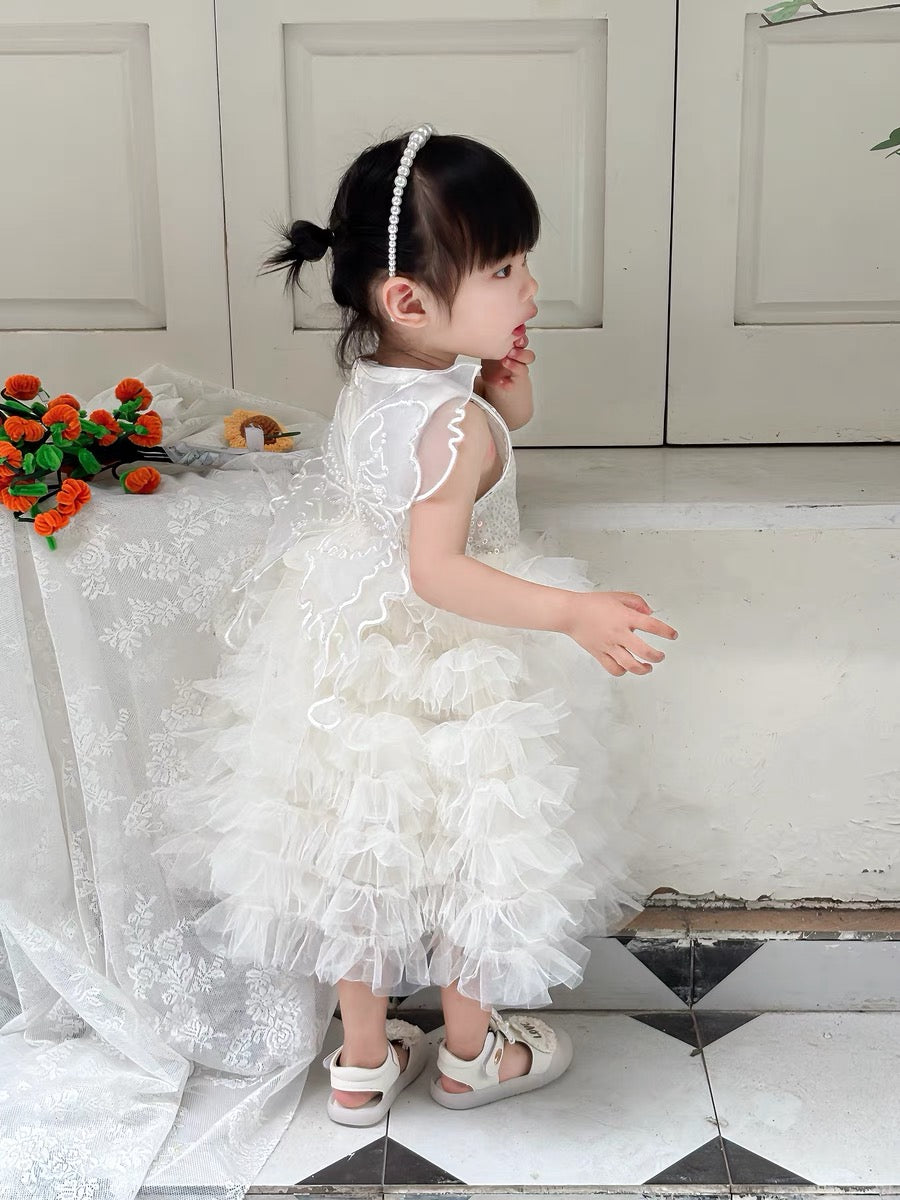 Multi layered butterfly dress very soft with sequins