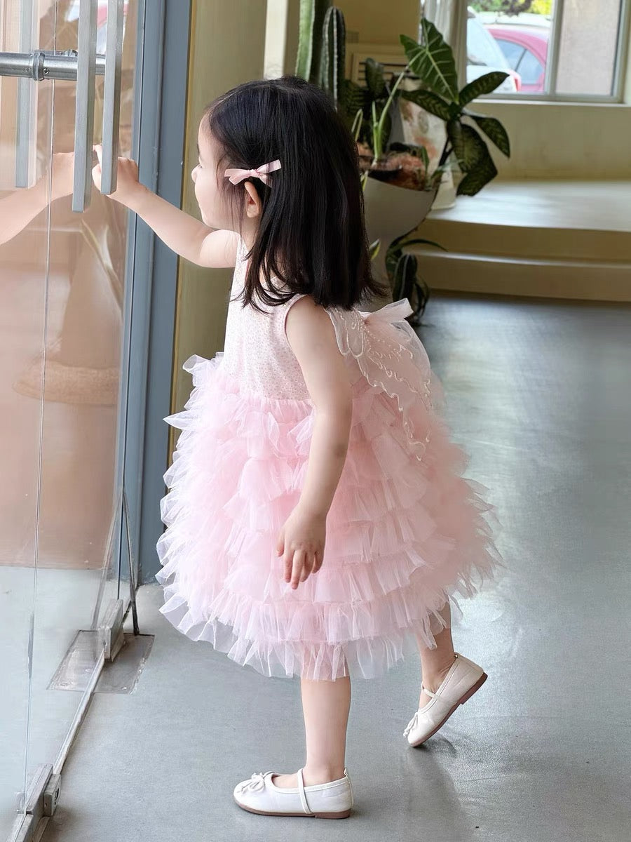 Multi layered butterfly dress very soft with sequins