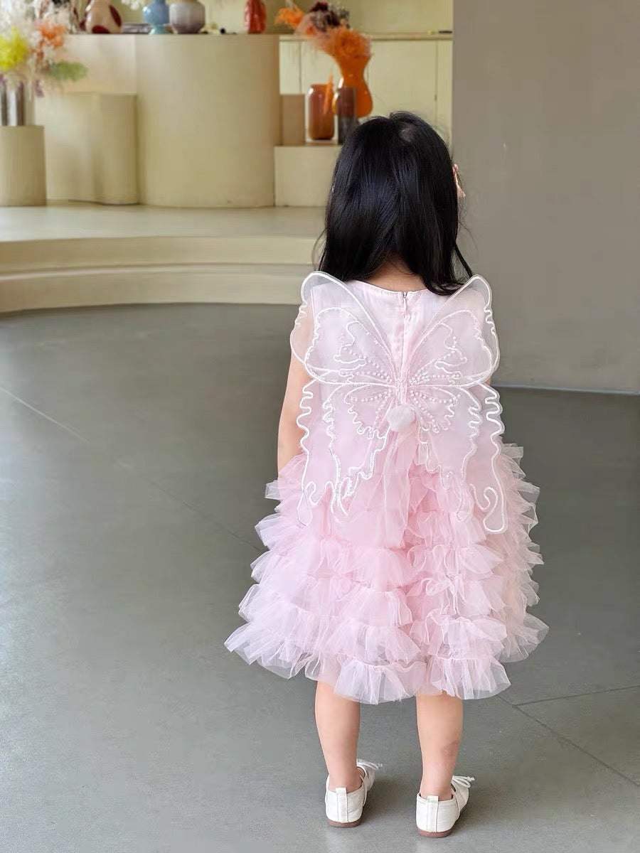Multi layered butterfly dress very soft with sequins