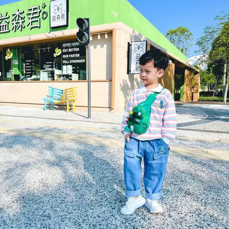 3 piece boys jeans + long sleeve t shirt+ bag