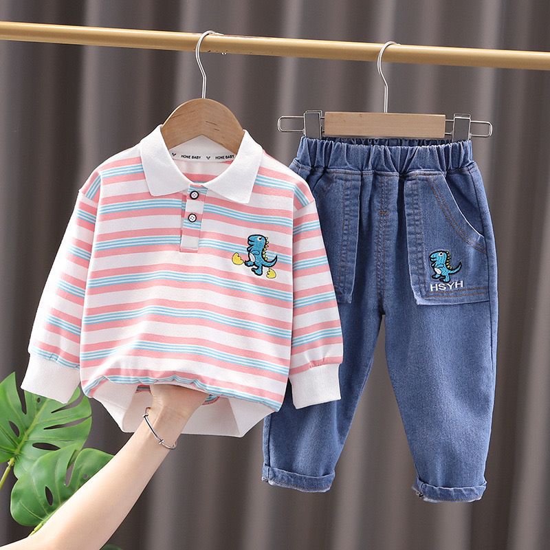 3 piece boys jeans + long sleeve t shirt+ bag