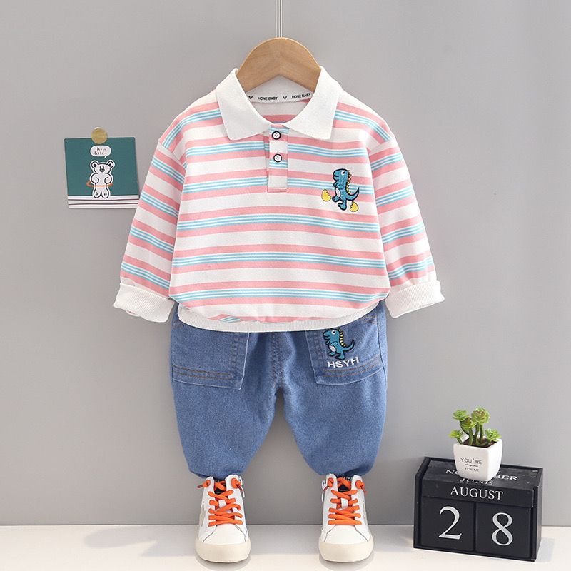 3 piece boys jeans + long sleeve t shirt+ bag